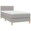 ŁÓŻKO KONTYNENTALNE Z MATERACEM 80X200CM JASNOSZARE TKANINA