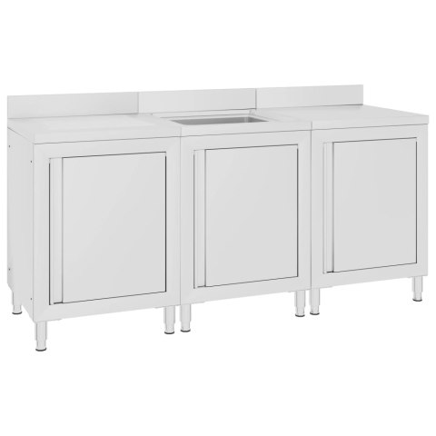 SZAFKA GASTRONOMICZNA ZE ZLEWEM 180X60X96CM STAL NIERDZEWNA