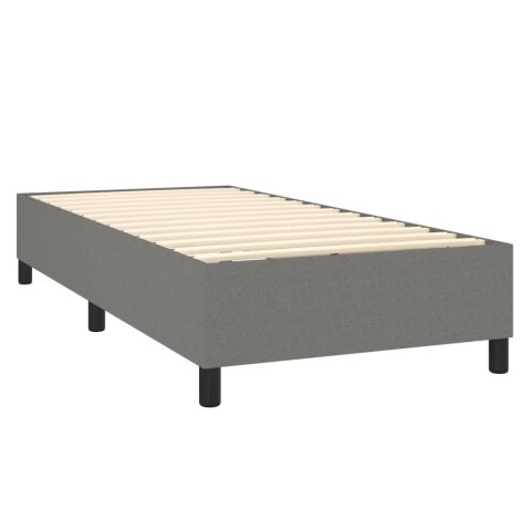 ŁÓŻKO KONTYNENTALNE Z MATERACEM 80X200CM TKANINA CIEMNOSZARA
