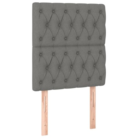 ŁÓŻKO KONTYNENTALNE Z MATERACEM 80X200CM TKANINA CIEMNOSZARA