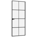 DRZWI WEWNĘTRZNE CZARNE 83X201,5CM SZKŁO I ALUMINIUM