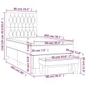 ŁÓŻKO KONTYNENTALNE Z MATERACEM 90X200CM JASNOSZARE TKANINA