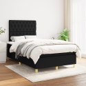 ŁÓŻKO KONTYNENTALNE Z MATERACEM 120X200CM CZARNE TKANINA