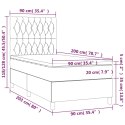 ŁÓŻKO KONTYNENTALNE Z MATERACEM 90X200CM CZARNE TKANINA