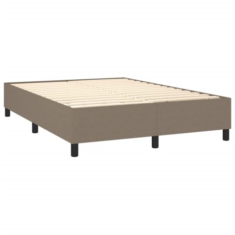 ŁÓŻKO KONTYNENTALNE TAUPE OBITE TKANINĄ 140X190CM