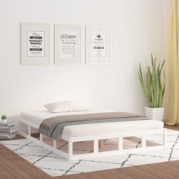 RAMA ŁÓŻKA BIAŁA 140X 200CM LITE DREWNO