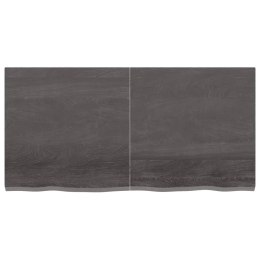PÓŁKA, CIEMNOBRĄZOWA, 120X60X(2-4) CM, WYKOŃCZONE DREWNO DĘBOWE