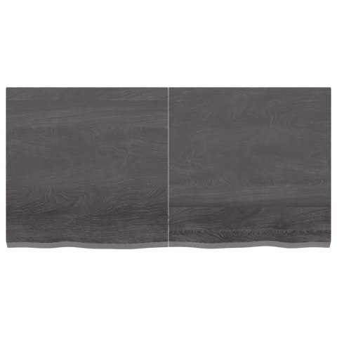 PÓŁKA, CIEMNOBRĄZOWA, 120X60X(2-4) CM, WYKOŃCZONE DREWNO DĘBOWE