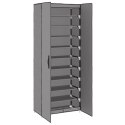 SZAFKA NA BUTY SZARA 60X30X166CM MATERIAŁOWA