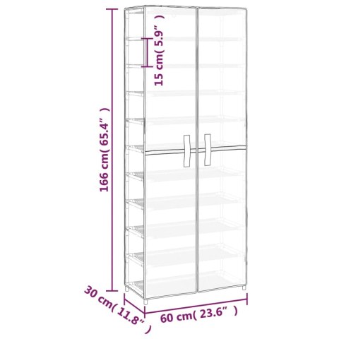 SZAFKA NA BUTY SZARA 60X30X166CM MATERIAŁOWA
