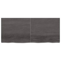 PÓŁKA, CIEMNOBRĄZOWA, 140X60X(2-4) CM, WYKOŃCZONE DREWNO DĘBOWE