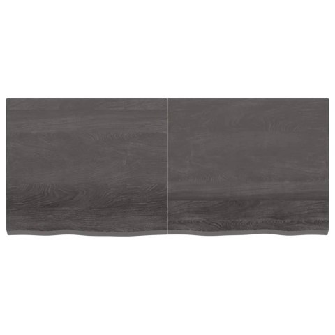 PÓŁKA, CIEMNOBRĄZOWA, 140X60X(2-4) CM, WYKOŃCZONE DREWNO DĘBOWE