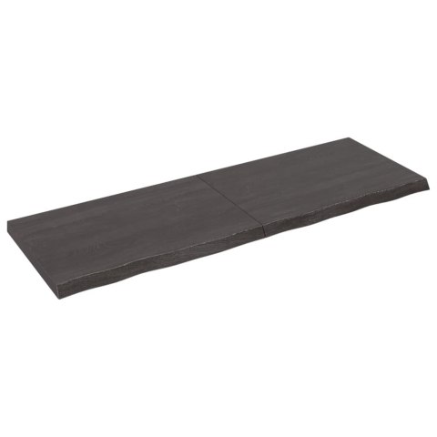 PÓŁKA CIEMNOSZARA 180X60X6CM WYKOŃCZONE DREWNO DĘBOWE