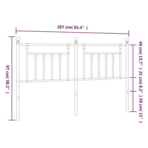METALOWE WEZGŁOWIE CZARNE 180CM