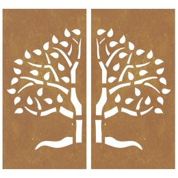 OGRODOWA DEKORACJA ŚCIENNA 2 CZ. 105X55CM STAL KORTENOWSKA