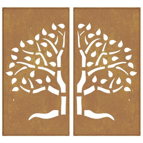 OGRODOWA DEKORACJA ŚCIENNA 2 CZ. 105X55CM STAL KORTENOWSKA