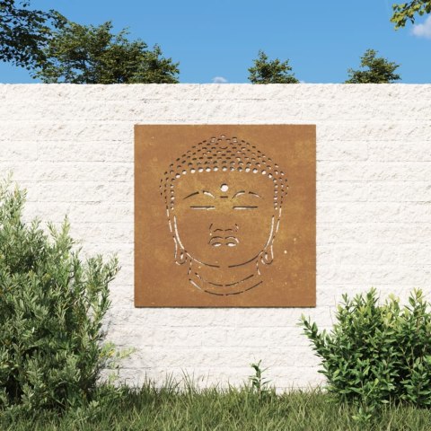 OGRODOWA DEKORACJA ŚCIENNA 55X55CM STAL KORTENOWSKA BUDDA