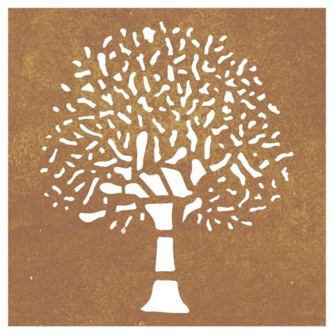 OGRODOWA DEKORACJA ŚCIENNA 55X55CM STAL KORTENOWSKA DRZEWO