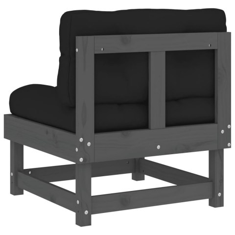 SIEDZISKA ŚRODKOWE Z PODUSZKAMI 2 SZT SZARE DREWNO SOSNOWE