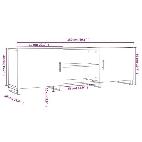 SZAFKA TV, DĄB SONOMA, 150X30X50 CM, MATERIAŁ DREWNOPOCHODNY