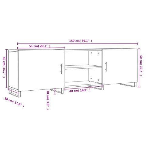 SZAFKA POD TV BIAŁA 150X30X50CM