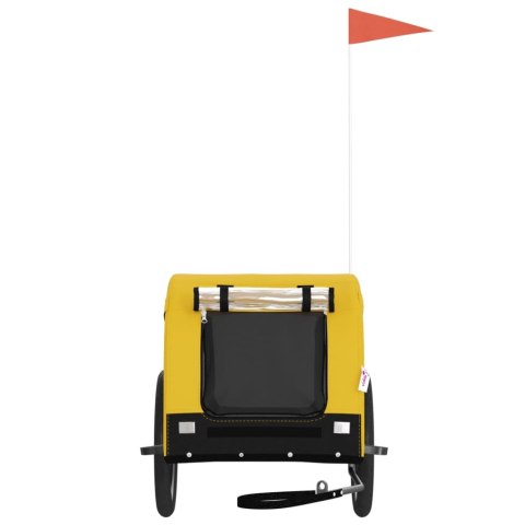 PRZYCZEPKA ROWEROWA DLA ZWIERZĄT PSA KOTA ŻÓŁTO-CZARNA TKANINA I ŻELAZO