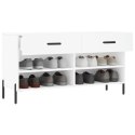 ŁAWKA Z MIEJSCEM NA BUTY BIAŁA 102X35X55CM