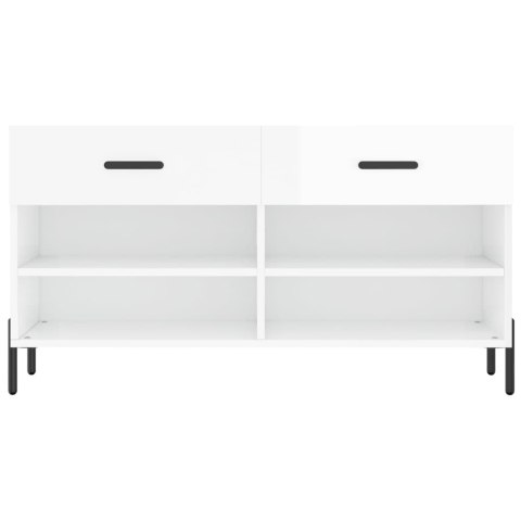 ŁAWKA Z MIEJSCEM NA BUTY POŁYSK BIAŁA 102X35X55CM