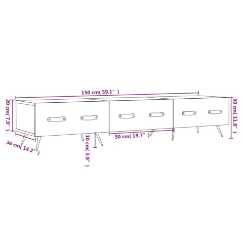 SZAFKA POD TV SZAROŚĆ BETONU 150X36X30CM