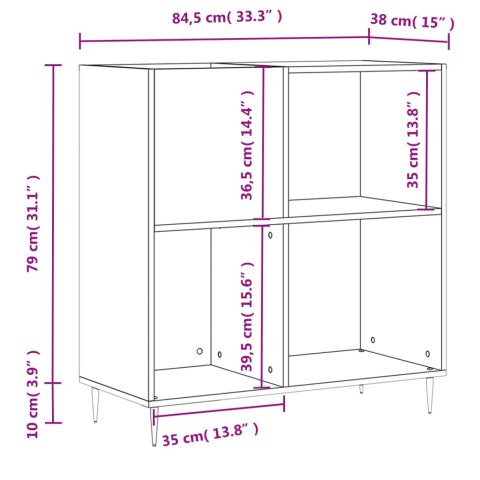SZAFKA NA PŁYTY SZAROŚĆ BETONU 84,5X38X89CM