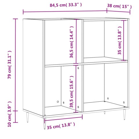 SZAFKA NA PŁYTY POŁYSK BIAŁA 84,5X38X89CM