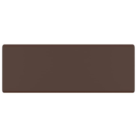 KWADRATOWA UMYWALKA Z PRZELEWEM MATOWA CIEMNOBRĄZOWA 41X41CM