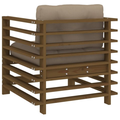 FOTELE OGRODOWE Z PODUSZKAMI 2 SZT MIODOWE DREWNO SOSNOWE