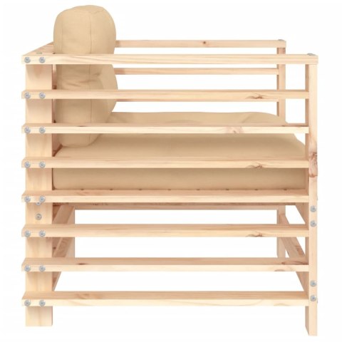 FOTELE OGRODOWE Z PODUSZKAMI 2 SZT DREWNO SOSNOWE