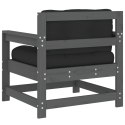 FOTELE OGRODOWE Z PODUSZKAMI 2 SZT SZARE DREWNO SOSNOWE