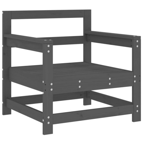 FOTELE OGRODOWE Z PODUSZKAMI 2 SZT SZARE DREWNO SOSNOWE