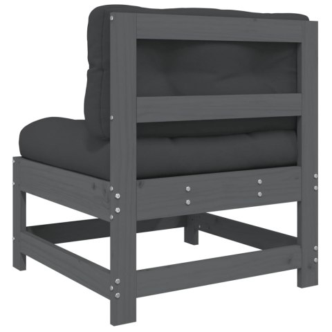 SIEDZISKO ŚRODKOWE Z PODUSZKAMI SZARE DREWNO SOSNOWE