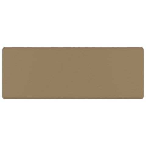 KWADRATOWA UMYWALKA Z PRZELEWEM MATOWY KREMOWY 41X41CM