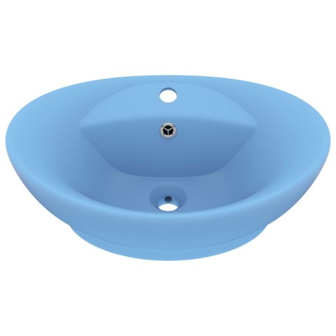 OWALNA UMYWALKA Z PRZELEWEM MATOWY BŁĘKIT 58 5X39CM CERAMIKA