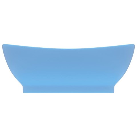 OWALNA UMYWALKA Z PRZELEWEM MATOWY BŁĘKIT 58 5X39CM CERAMIKA