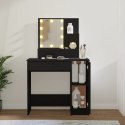 TOALETKA Z OŚWIETLENIEM LED CZARNA 86,5X35X136CM