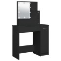 TOALETKA Z OŚWIETLENIEM LED CZARNA 86,5X35X136CM