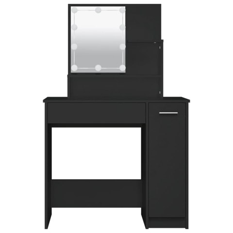 TOALETKA Z OŚWIETLENIEM LED CZARNA 86,5X35X136CM