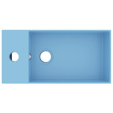 UMYWALKA Z OTWOREM PRZELEWOWYM CERAMIKA BŁĘKITNA