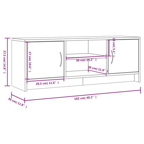 SZAFKA POD TELEWIZOR SZAROŚĆ BETONU 102X30X37,5CM