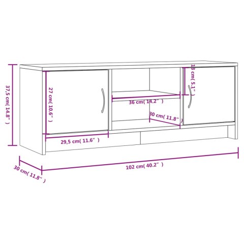 SZAFKA POD TELEWIZOR SZARY DĄB SONOMA 102X30X37,5CM