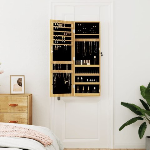 WISZĄCA SZAFKA NA BIŻUTERIĘ Z LUSTREM 37,5X10X106CM