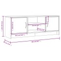 SZAFKA POD TV, BIAŁA, 102X30X37,5 CM, MATERIAŁ DREWNOPOCHODNY