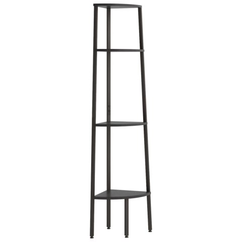 REGAŁ NAROŻNY 4 PÓŁKI CZARNY 45,5X31,5X150CM