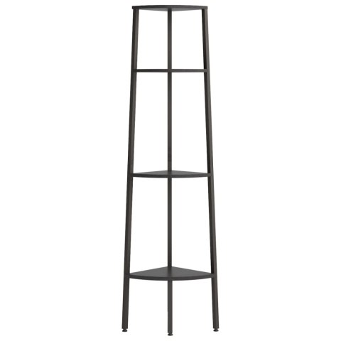 REGAŁ NAROŻNY 4 PÓŁKI CZARNY 45,5X31,5X150CM